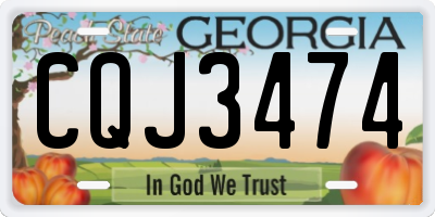 GA license plate CQJ3474