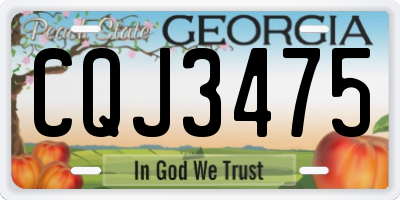 GA license plate CQJ3475