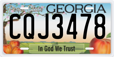 GA license plate CQJ3478