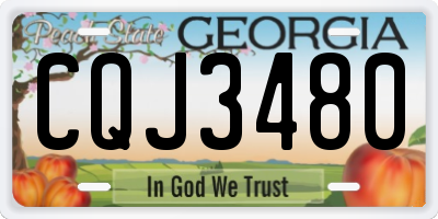 GA license plate CQJ3480