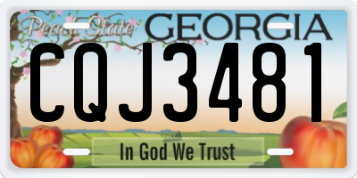 GA license plate CQJ3481