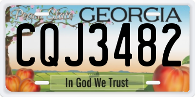 GA license plate CQJ3482