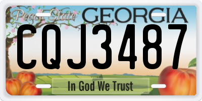 GA license plate CQJ3487