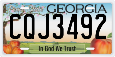 GA license plate CQJ3492