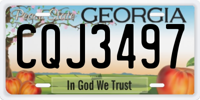 GA license plate CQJ3497