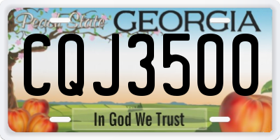 GA license plate CQJ3500