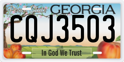 GA license plate CQJ3503