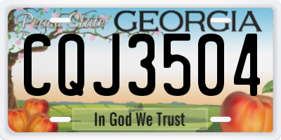 GA license plate CQJ3504