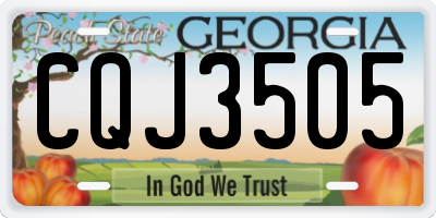 GA license plate CQJ3505
