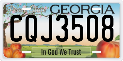 GA license plate CQJ3508