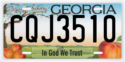 GA license plate CQJ3510