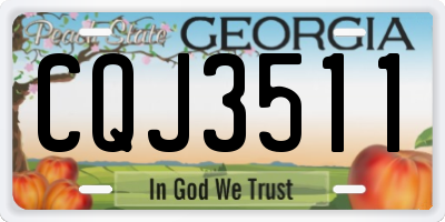 GA license plate CQJ3511