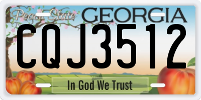 GA license plate CQJ3512