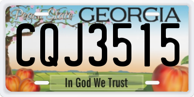 GA license plate CQJ3515