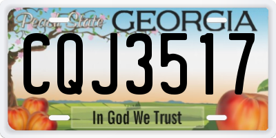 GA license plate CQJ3517