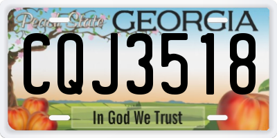 GA license plate CQJ3518