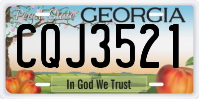 GA license plate CQJ3521