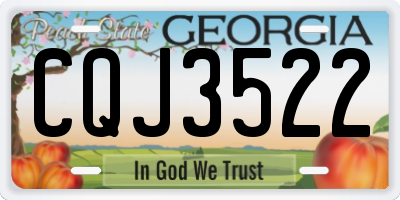 GA license plate CQJ3522