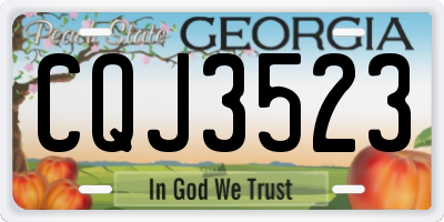 GA license plate CQJ3523