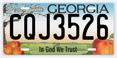 GA license plate CQJ3526