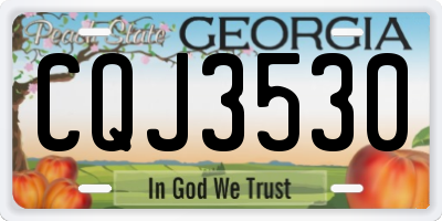 GA license plate CQJ3530
