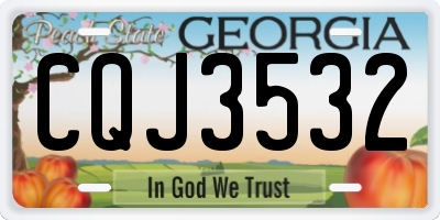 GA license plate CQJ3532