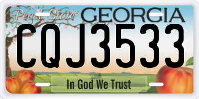 GA license plate CQJ3533