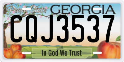 GA license plate CQJ3537