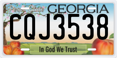 GA license plate CQJ3538