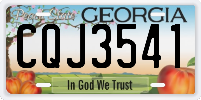 GA license plate CQJ3541