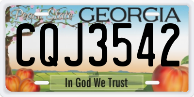 GA license plate CQJ3542