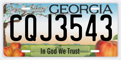 GA license plate CQJ3543
