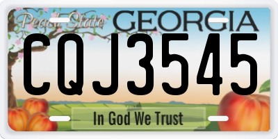 GA license plate CQJ3545