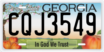 GA license plate CQJ3549