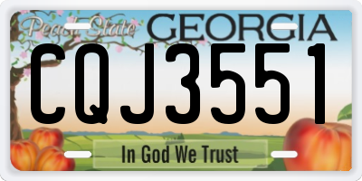 GA license plate CQJ3551
