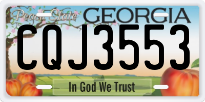 GA license plate CQJ3553