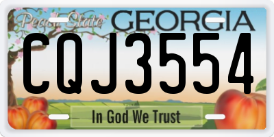 GA license plate CQJ3554