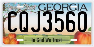GA license plate CQJ3560