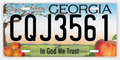 GA license plate CQJ3561