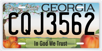 GA license plate CQJ3562