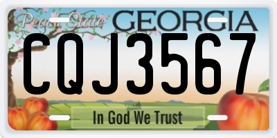 GA license plate CQJ3567