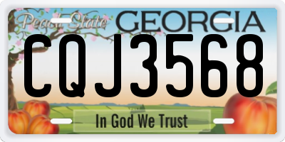 GA license plate CQJ3568
