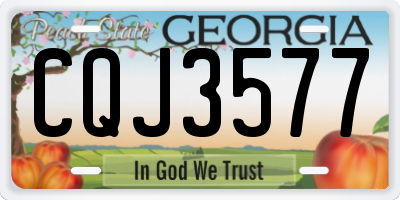 GA license plate CQJ3577