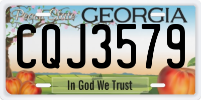 GA license plate CQJ3579