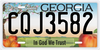 GA license plate CQJ3582