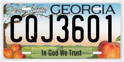 GA license plate CQJ3601