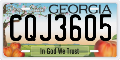 GA license plate CQJ3605