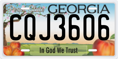 GA license plate CQJ3606