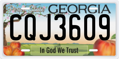 GA license plate CQJ3609