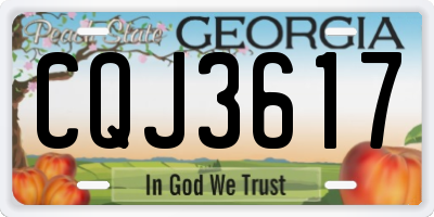 GA license plate CQJ3617